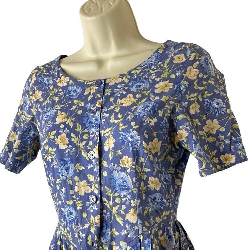Laura Ashley Vintage 90s Cottagecore Floral Dress - Picture 5 of 8